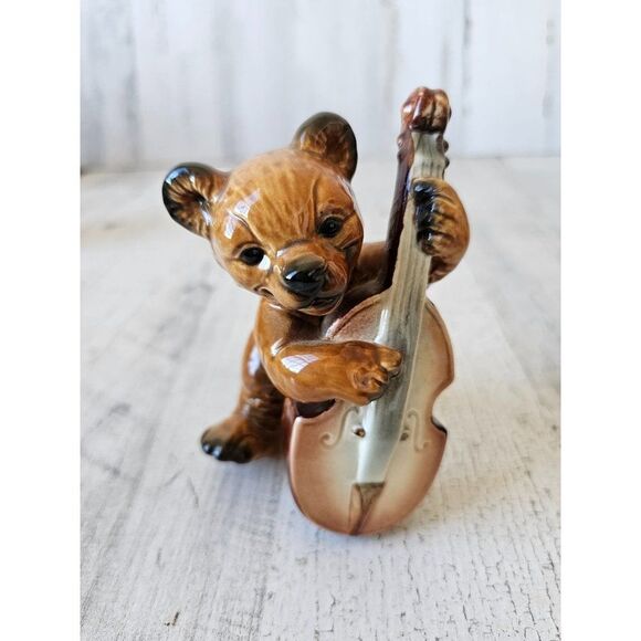 Goebel Bear‎ cello guitar 33130 figurine statue musical band - Picture 1 of 8